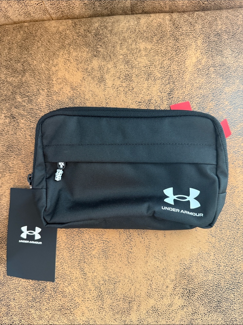 Under Armour Black Belt Bag with White Logo